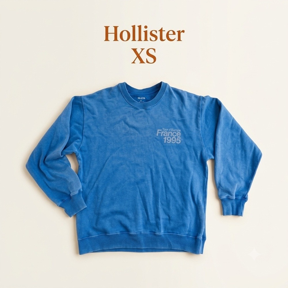 Hollister Sweatshirt - Tour d'Europe France 1995 Graphic XS Blue